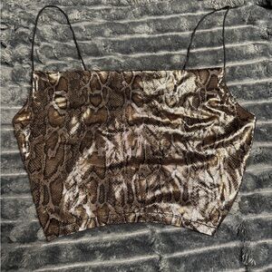Brown Snake Print Reptile Top